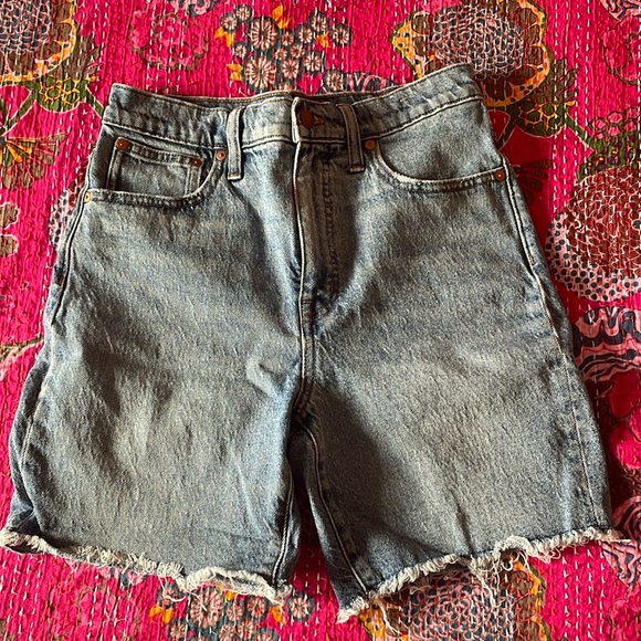 Madewell High-Rise Denim Mid-Length Shorts - Picture 1 of 3